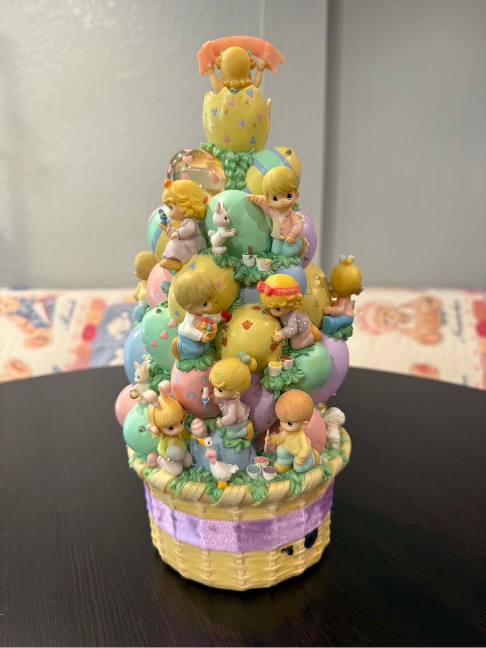 Precious Moments Pastel Egg Tree Figurine in Mint, Lavender, Pink, Yellow & Blue